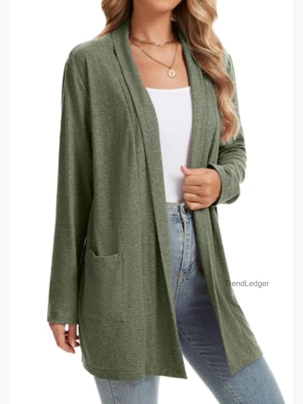 Womens Cardigan Long Sleeve Lightweight with Pockets Business Casual - Picture 5 of 6